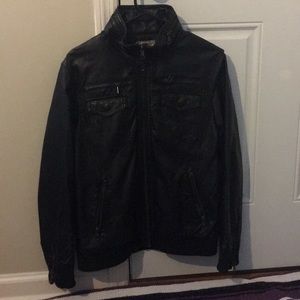 Men’s pleather pea coat